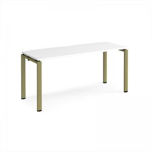 Adapt single desk 1600mm x 600mm - green frame, white top E166-GN-WH