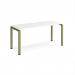Adapt single desk 1600mm x 600mm - green frame, white top E166-GN-WH