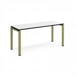 Adapt single desk 1600mm x 600mm - green frame, white top, black edge E166-GN-WK