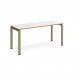 Adapt single desk 1600mm x 600mm - green frame, white top, oak edge E166-GN-WO