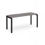 Adapt single desk 1600mm x 600mm - black frame, grey oak top E166-K-GO
