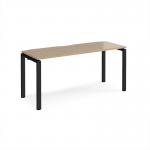 Adapt single desk 1600mm x 600mm - black frame, kendal oak top E166-K-KO