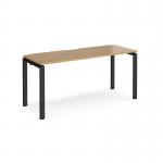 Adapt single desk 1600mm x 600mm - black frame, oak top E166-K-O