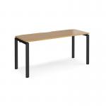 Adapt single desk 1600mm x 600mm - black frame, oak top E166-K-O
