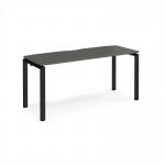 Adapt single desk 1600mm x 600mm - black frame, storm grey top E166-K-OG