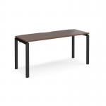 Adapt single desk 1600mm x 600mm - black frame, walnut top E166-K-W