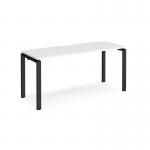 Adapt single desk 1600mm x 600mm - black frame, white top E166-K-WH