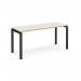 Adapt single desk 1600mm x 600mm - black frame, white top with oak edging E166-K-WO