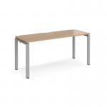 Adapt single desk 1600mm x 600mm - silver frame and beech top