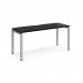 Adapt single desk 1600mm x 600mm - silver frame, black top E166-S-BK