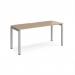 Adapt single desk 1600mm x 600mm - silver frame, kendal oak top E166-S-KO