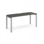 Adapt single desk 1600mm x 600mm - silver frame, storm grey top E166-S-OG