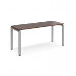 Adapt single desk 1600mm x 600mm - silver frame, walnut top E166-S-W