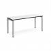 Adapt single desk 1600mm x 600mm - silver frame, white top, black edge E166-S-WK
