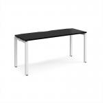 Adapt single desk 1600mm x 600mm - white frame, black top E166-WH-BK