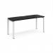 Adapt single desk 1600mm x 600mm - white frame, black top E166-WH-BK