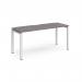 Adapt single desk 1600mm x 600mm - white frame, grey oak top E166-WH-GO