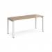 Adapt single desk 1600mm x 600mm - white frame, kendal oak top E166-WH-KO