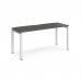 Adapt single desk 1600mm x 600mm - white frame, storm grey top E166-WH-OG