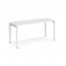 Adapt single desk 1600mm x 600mm - white frame, white top E166-WH-WH