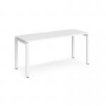 Adapt single desk 1600mm x 600mm - white frame, white top E166-WH-WH