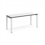 Adapt single desk 1600mm x 600mm - white frame, white top, black edge E166-WH-WK