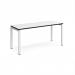 Adapt single desk 1600mm x 600mm - white frame, white top, black edge E166-WH-WK