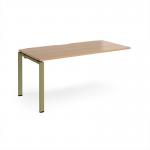 Adapt add on unit single 1600mm x 800mm - green frame, beech top E168-AB-GN-B