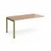 Adapt add on unit single 1600mm x 800mm - green frame, beech top E168-AB-GN-B