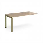 Adapt add on unit single 1600mm x 800mm - green frame, kendal oak top E168-AB-GN-KO