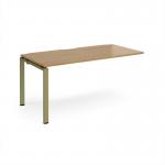 Adapt add on unit single 1600mm x 800mm - green frame, oak top E168-AB-GN-O