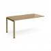 Adapt add on unit single 1600mm x 800mm - green frame, oak top E168-AB-GN-O