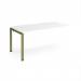 Adapt add on unit single 1600mm x 800mm - green frame, white top E168-AB-GN-WH