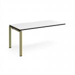 Adapt add on unit single 1600mm x 800mm - green frame, white top, black edge E168-AB-GN-WK