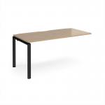 Adapt add on unit single 1600mm x 800mm - black frame, kendal oak top E168-AB-K-KO