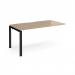 Adapt add on unit single 1600mm x 800mm - black frame, kendal oak top E168-AB-K-KO