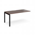 Adapt add on unit single 1600mm x 800mm - black frame, walnut top E168-AB-K-W