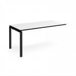 Adapt add on unit single 1600mm x 800mm - black frame, white top, black edge E168-AB-K-WK