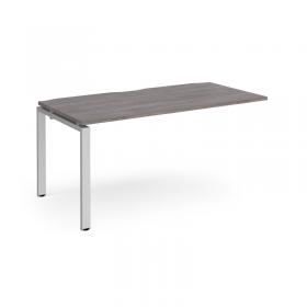 Adapt add on unit single 1600mm x 800mm - silver frame, grey oak top E168-AB-S-GO