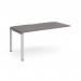 Adapt add on unit single 1600mm x 800mm - silver frame, grey oak top E168-AB-S-GO