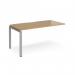 Adapt add on unit single 1600mm x 800mm - silver frame, oak top E168-AB-S-O