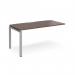 Adapt add on unit single 1600mm x 800mm - silver frame, walnut top E168-AB-S-W