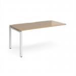 Adapt add on unit single 1600mm x 800mm - white frame, kendal oak top E168-AB-WH-KO