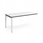 Adapt add on unit single 1600mm x 800mm - white frame, white top, black edge E168-AB-WH-WK