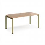 Adapt single desk 1600mm x 800mm - green frame, beech top E168-GN-B