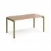 Adapt single desk 1600mm x 800mm - green frame, beech top E168-GN-B