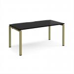 Adapt single desk 1600mm x 800mm - green frame, black top E168-GN-BK