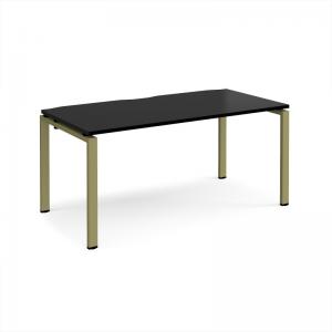 Adapt single desk 1600mm x 800mm - green frame, black top E168-GN-BK