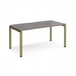 Adapt single desk 1600mm x 800mm - green frame, grey oak top E168-GN-GO