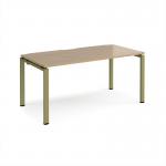 Adapt single desk 1600mm x 800mm - green frame, kendal oak top E168-GN-KO